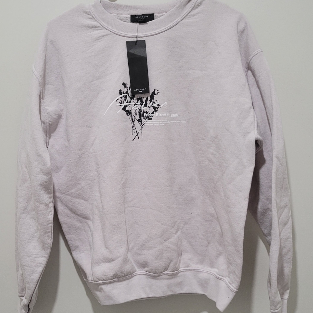 New Look floral street hoodie XS off white